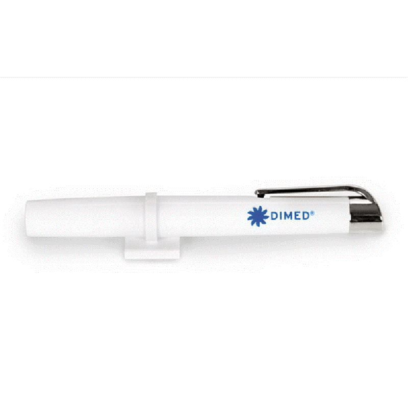 Penlight, Diagnostic, white, with support for tongue depressor.